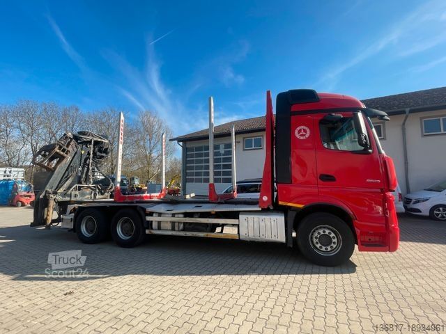 Tomruk kamyonu MERCEDES-BENZ Actros 2663 6x4 Holztransport Ladekran Palfinger