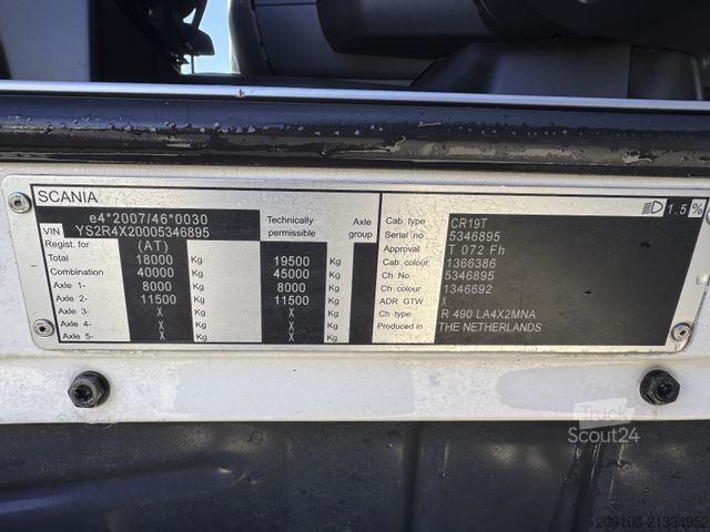 Standart çekici ünitesi SCANIA R 490 Retarder EU 6  Hydraulik