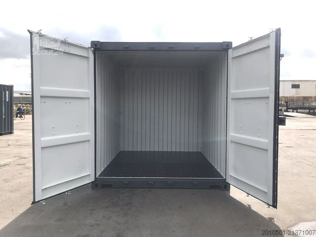Contentor de transporte 10 Fuß Seecontainer / Lichtgrau Neu eine Reise / RAL 7035 / Materialcont