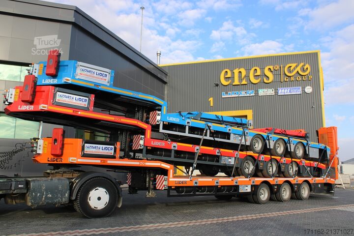 Mélyágyas félpótkocsi építőipari gépek szállítására Lider Lowbed 3 Axles S