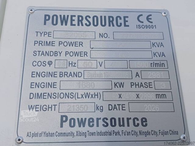 Tilslag Baudouin 16M33G2000/5 - 2065 kVA generator - DPX-19886