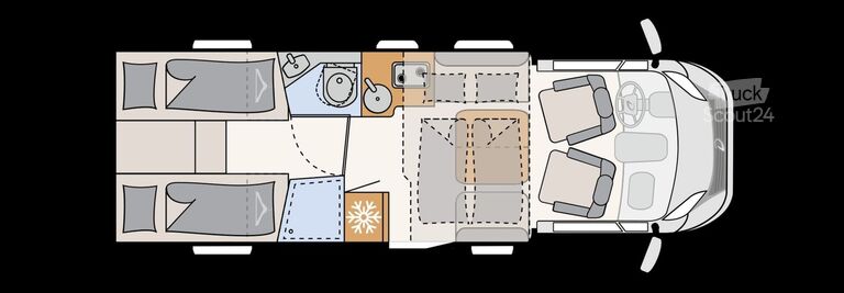 Half-integraal camper DETHLEFFS Just Camp Active T 7052 EBL "ACTIVE/ACC/WINTER"