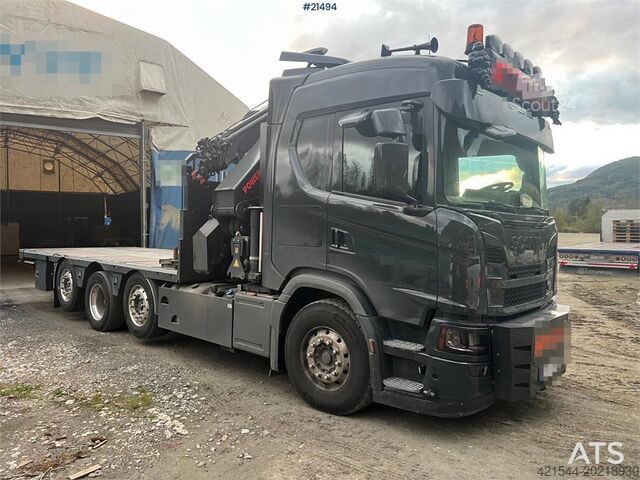 Kranbil Scania G560 8x2 pusher crane truck w/ onspot, 2023 50t/m