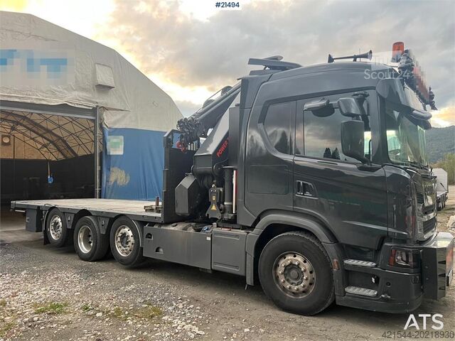 Kranbil Scania G560 8x2 pusher crane truck w/ onspot, 2023 50t/m