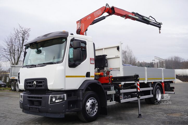 Бортовий із краном Renault C280 DTI 8 / FASSI crane 5.6T / range 8m