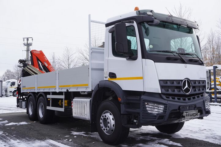 Бортовий із краном Mercedes-Benz Arocs 2633 flatbed truck / Crane FASSI