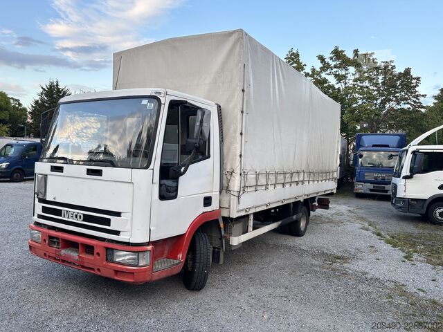 Plattewagen met zeil Iveco Euro Cargo 75 E 14 BB