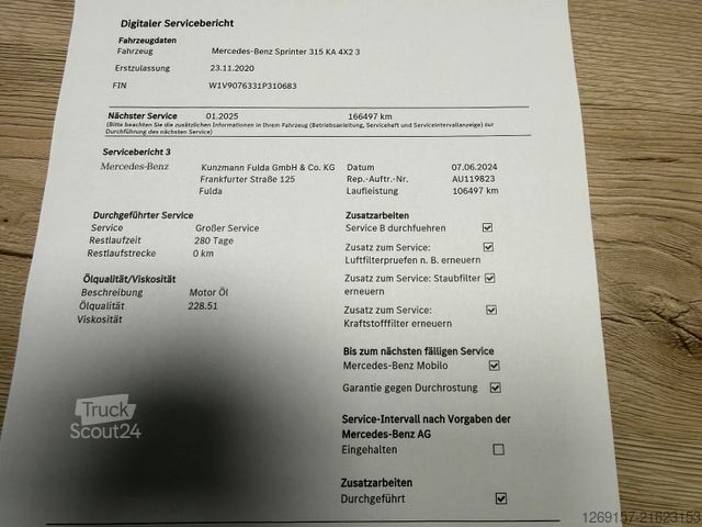 Skåpbil MERCEDES-BENZ Sprinter 315 CDI Kasten L2H1 Mixto 4-Sitze RWD