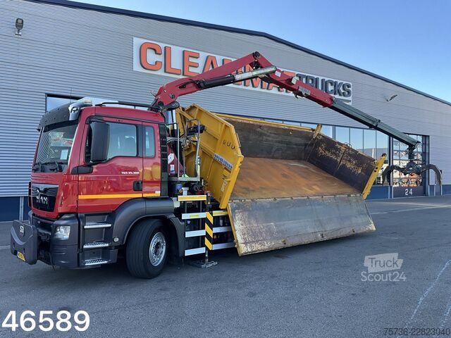 3-zijdige kipper Man TGS 35.360 8x4 Euro 6 HMF 22 Tonmeter Z-kraan