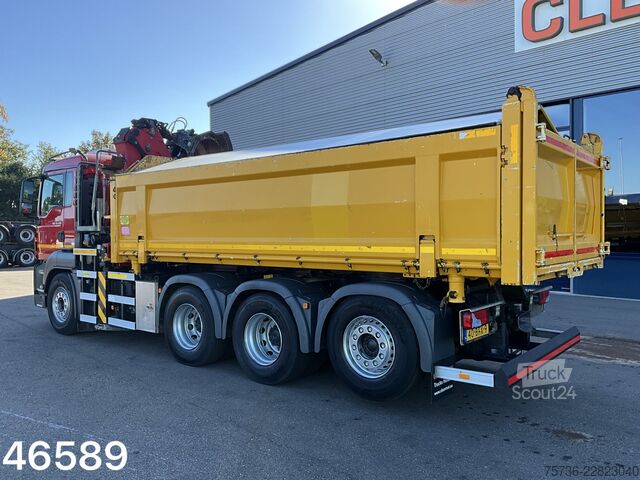 3-zijdige kipper Man TGS 35.360 8x4 Euro 6 HMF 22 Tonmeter Z-kraan