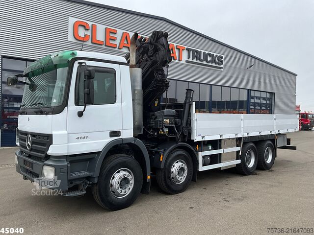 Kranwagen Mercedes-Benz Actros 4141 8x4 manual Hiab 32 Tonmeter laadkra...