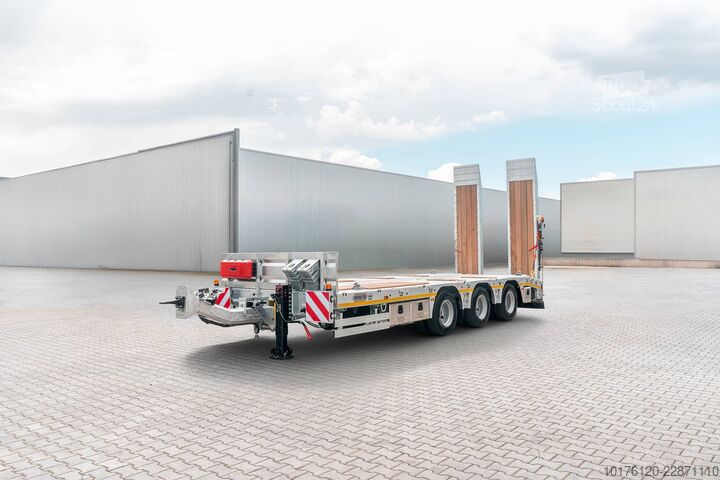Tieflader Anhänger Nükte Trailer 3 Axle Drawbar Lowbed Trailer