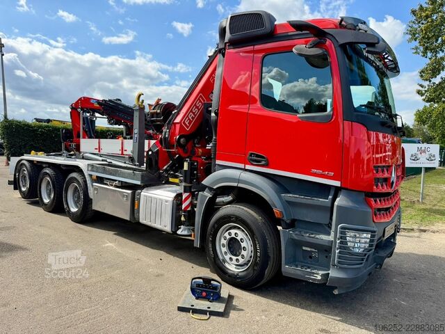 Systém hákového ramena Mercedes-Benz AROCS 3643 8x4 HOOKLIFT + 21m! CRANE FASSI F305...