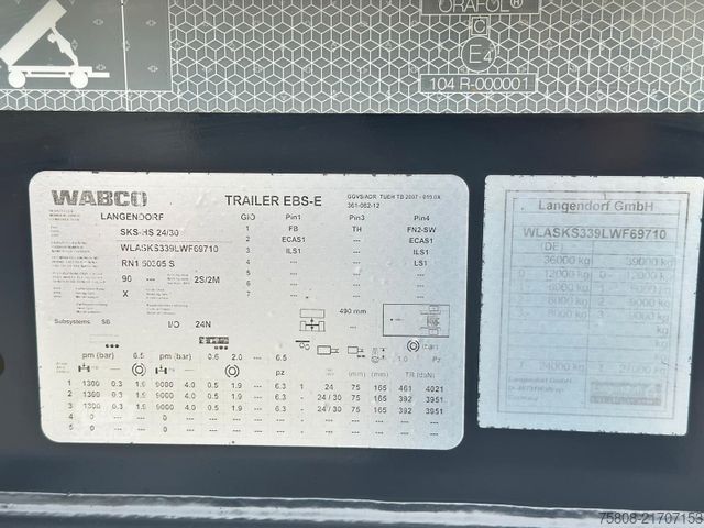 Sklopný návěs LANGENDORF SKS-HS 24/30 Stahl 26m³ elektr Verdeck Lift