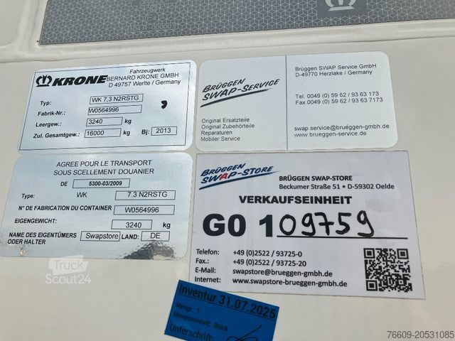 Swap body trailer KRONE Wechselbrücke Koffer