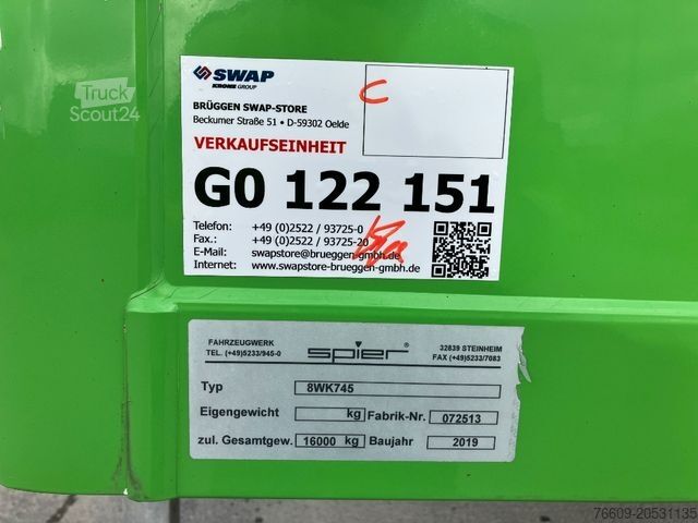 Swap body trailer SPIER WechselbrĂĽcke Koffer