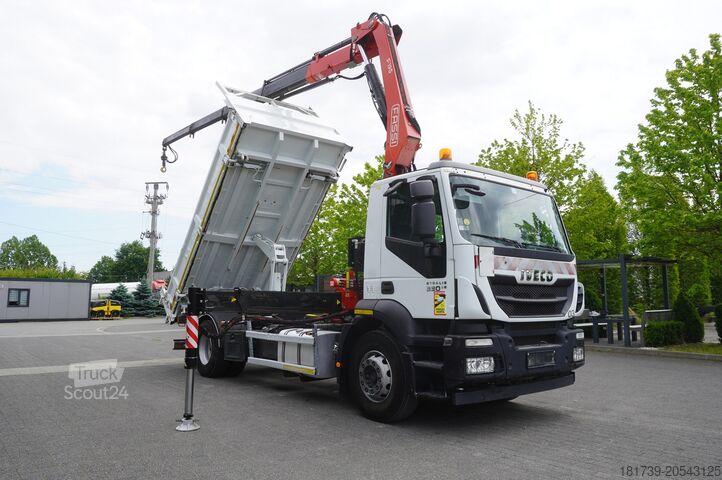 üç taraflı damper Iveco STRALIS 330 E6 / FASSI 195A 8.5 T