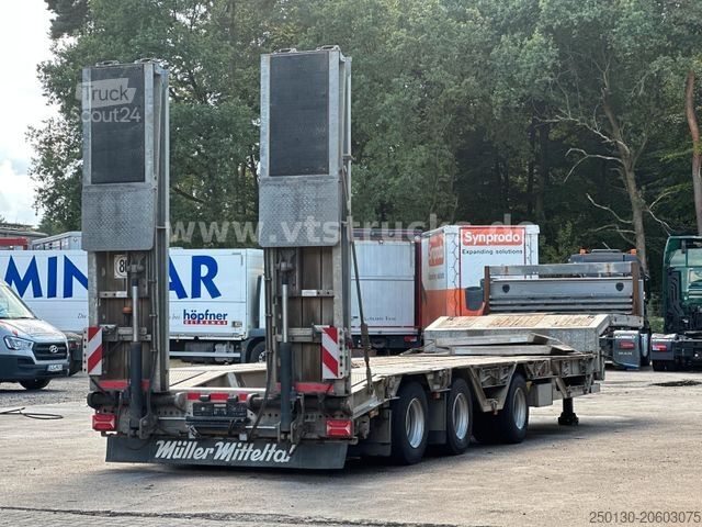 Tieflader-Sattelauflieger MÜLLER-MITTELTAL TS 3 RM Radmulden Nachlauf-Lenkachse