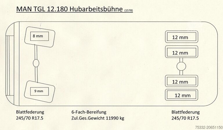 Vrachtwagen met hoogwerker MAN TGL 12.180 BB Versalift 15m 78 tkm