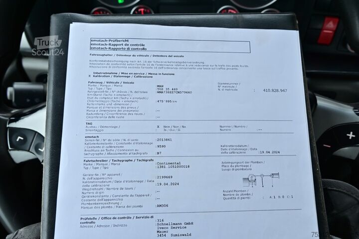 Kanca kasalı yük kamyonu (roll-off) MAN TGS35.440  Hydrodrive 8x2 4 Lift Lenk