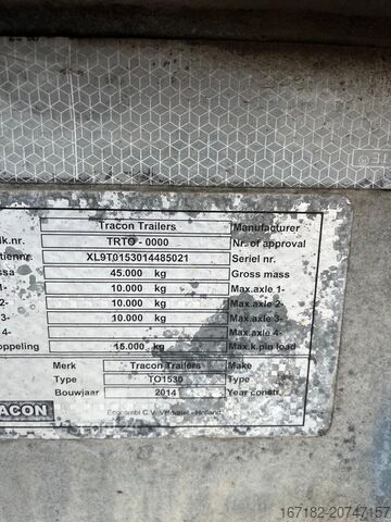 Container chassis 2x 20ft, 1x 40ft Tracon 