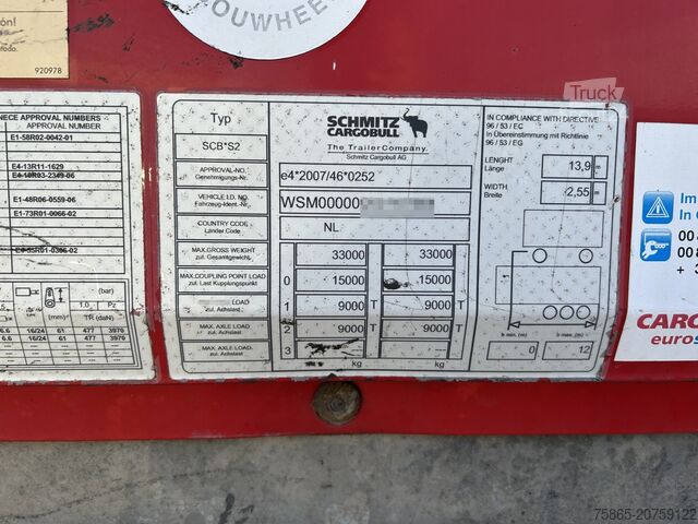 Koffer Schmitz Cargobull SCB S2 / Box Trailer / Disk Brakes / APK TUV 11-26