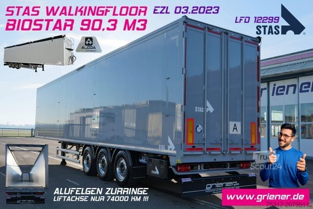 Polpriklopnik s premičnim dnom STAS S300ZX 90,3 m³ /7780 kg leer /BIOSTAR /ALU/LIFT