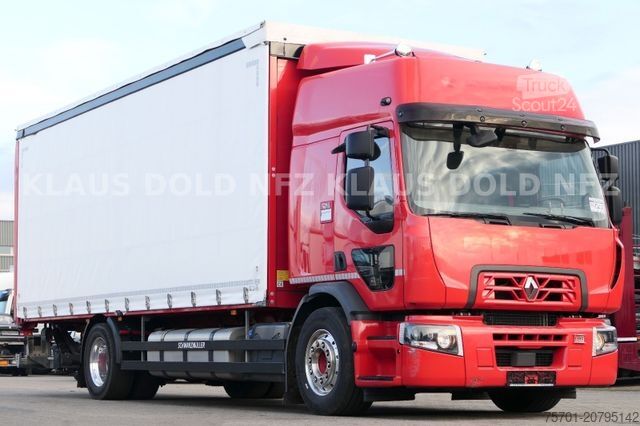 Tovorno vozilo s ravno platformo in ponjavo RENAULT DWide 18.320 Pritsche Plane Vollluft XL-Tank LBW