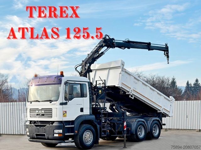 Gru montata su autocarro MAN TGA 26.350 * KIPPER 4,90m + TEREX ATLAS * 6x4 *