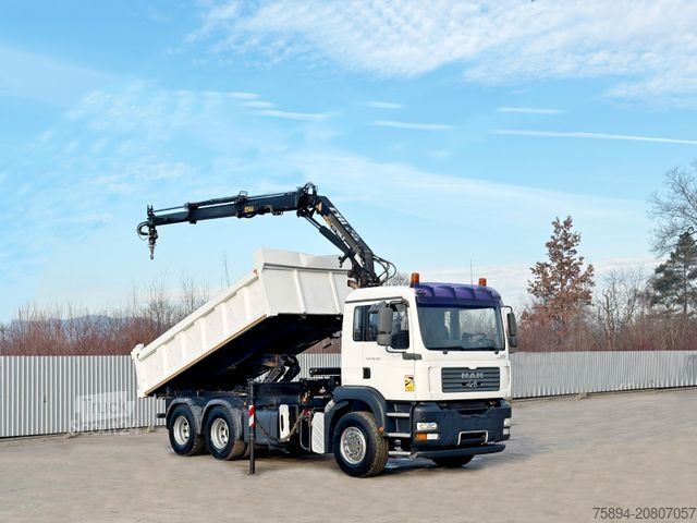 Gru montata su autocarro MAN TGA 26.350 * KIPPER 4,90m + TEREX ATLAS * 6x4 *