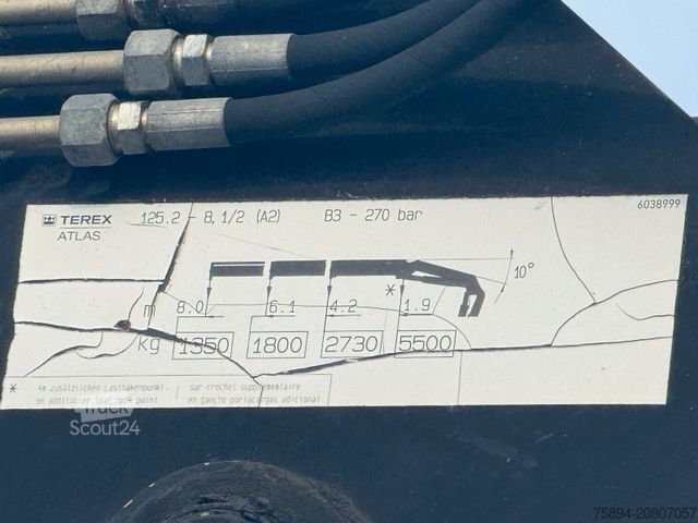 Gru montata su autocarro MAN TGA 26.350 * KIPPER 4,90m + TEREX ATLAS * 6x4 *