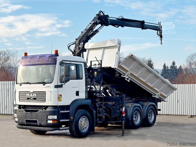 Autocarro ribaltabile MAN TGA 26.350 * KIPPER 4,90m + TEREX ATLAS * 6x4 *