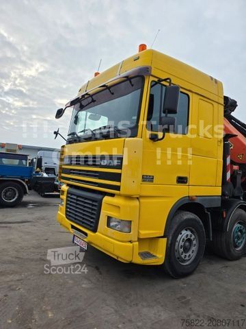 Autocarro con cassone fisso DAF 95XF / 8X4 / 35m Kran Palfinger PK90002 / WINCH