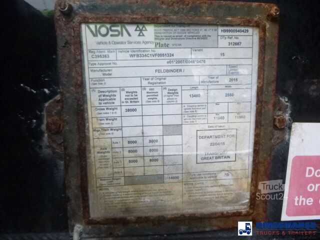 Tanque Feldbinder Powder tank alu 63 m3 (tipping)