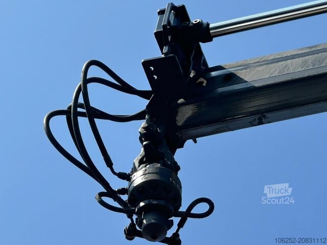 Telone scorrevole Scania P410 8x4 TRIDEM PRITSCHE PLANE + KRAN HIAB 244 ...