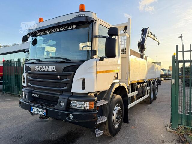 Piattaforma di carico Scania P410 6x4 PRITSCHE + KRAN HIAB X-HIDUO 188 ES-4 ...