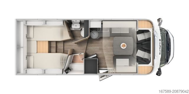 Polintegriran avtodom SUNLIGHT T 68 C Adventure, Autom,SafetyACC,Navi,TV,WiFi