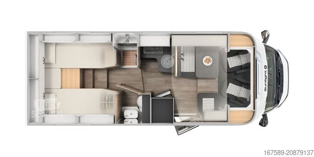 Polintegriran avtodom SUNLIGHT T 68 Adventure,Autom,Hubbett,6E,5Sitze,AKTION