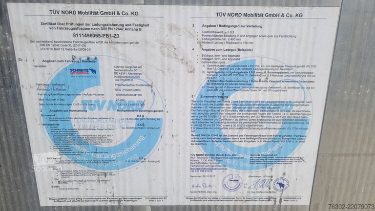 Plate-forme Schmitz Cargobull SCS 24L Mega Edscha Code XL Hubdach
