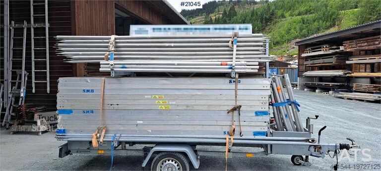 Temared telinevaunu, muk. 162 m² telineitä  Temared scaffolding trailer w/ 162m2 scaffolding