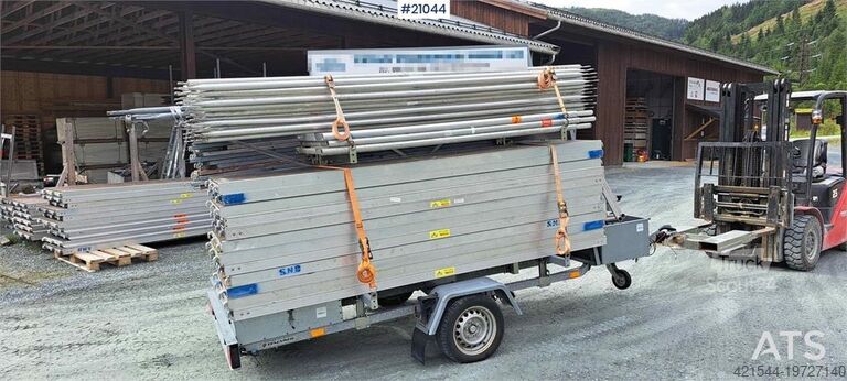 Temared telinevaunu, muk. 162 m² telineitä  Temared scaffolding trailer w/ 162m2 scaffolding