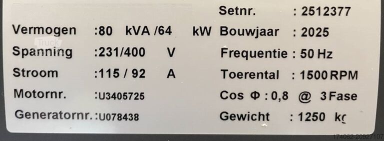 Agregado JCB 448TGWA-72 - 80kVA marine genset St-5 - DPX-22002