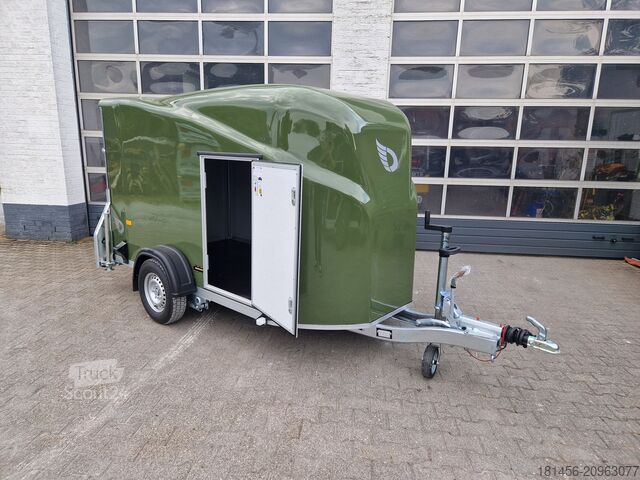 Motorsykkeltilhenger Cheval Liberte Debon Poly Cargo 1300 grün Seitentür Ram