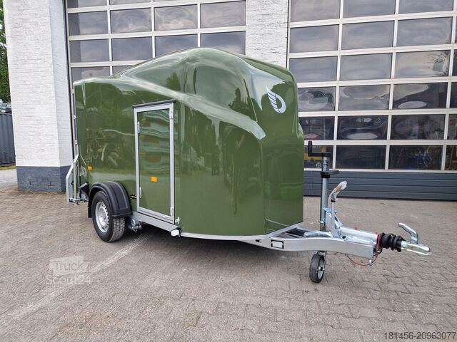 Motorsykkeltilhenger Cheval Liberte Debon Poly Cargo 1300 grün Seitentür Ram