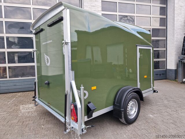 Motorsykkeltilhenger Cheval Liberte Debon Poly Cargo 1300 grün Seitentür Ram