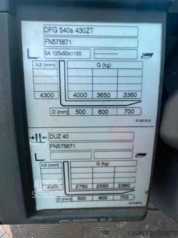 Frontstapler JUNGHEINRICH DFG540s Duplex hydr. Zinken Drehgerät