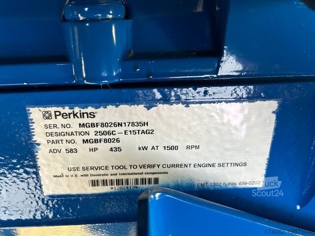 Agregat Perkins 2506C-E15TAG2 - 550 kVA Surplus genset - DPX-20019