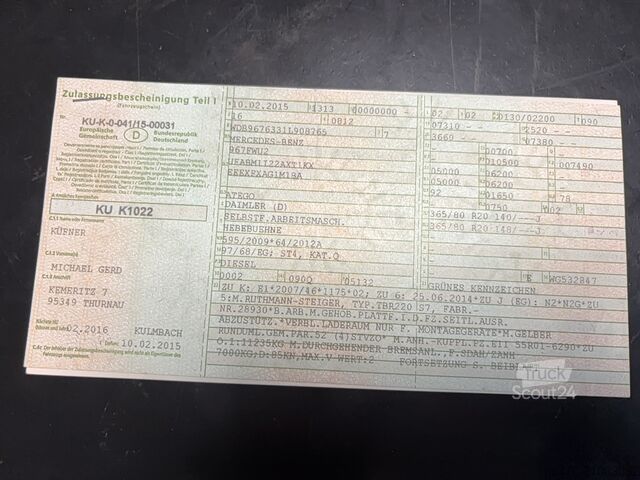 Kamyona monte hava çalışma platformu Ruthmann TBR 220 S7 on Mercedes-Benz Atego 918 AF (22m)