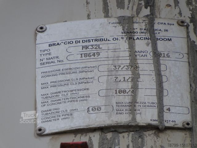 Автобетононасос SCANIA PUMI CIFA 32 Meter  4 Knick * Betonpumpe
