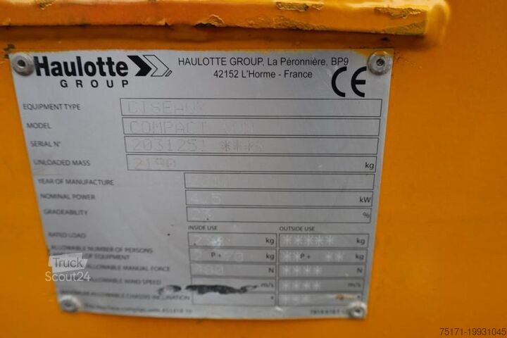 Podizanje makaza Haulotte Compact 10N As-Is, Electric, 10m Working Height, 2